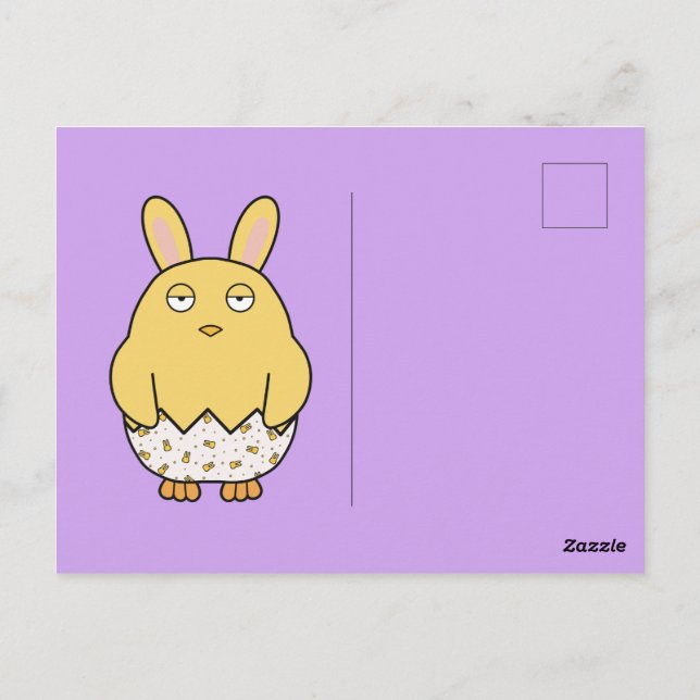 Bored Bunny Chick Postkarte (Rückseite)