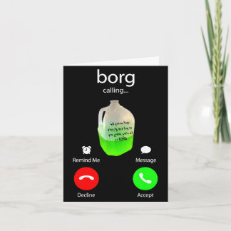 Borg lustig anrufende Party-Getränk-Telefon-Bildsc Karte