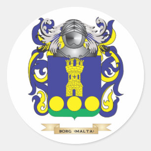 Borg- (Malta) Wappen (Familienwappen) Runder Aufkleber
