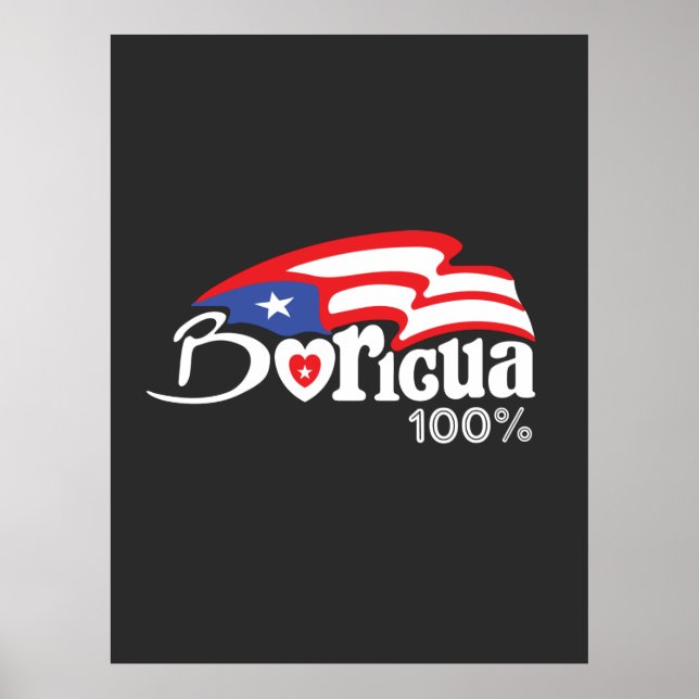 Boricua 100% Puerto Rico Poster (Vorne)