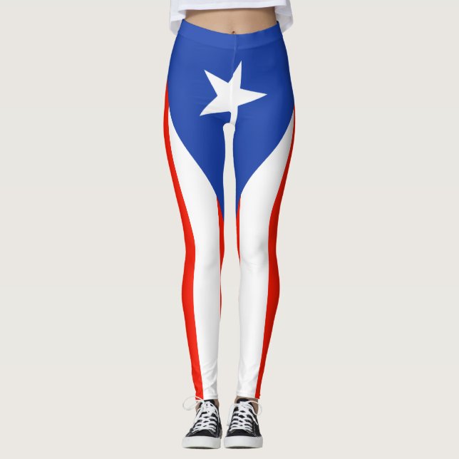 Boricua Bandera Flag Puerto Rico 5Julio Leggings (Vorderseite)