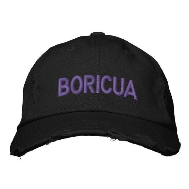 Boricua Bestickte Baseballkappe (Vorderseite)