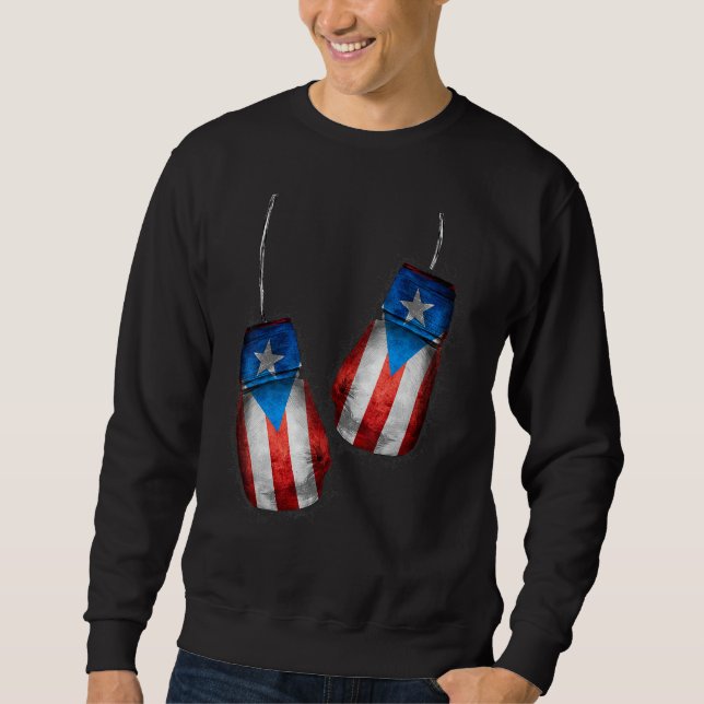 Boricua Boxers Boxing Fans Gloves Puerto Rico Fla Sweatshirt (Vorderseite)