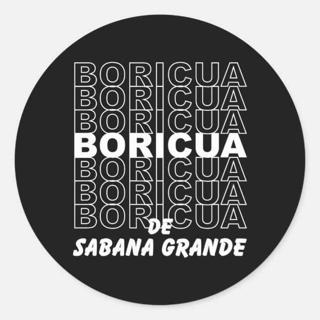 Boricua De Sabana Grande Puerto Rico Runder Aufkleber (Vorderseite)