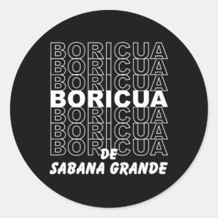 Boricua De Sabana Grande Puerto Rico Runder Aufkleber