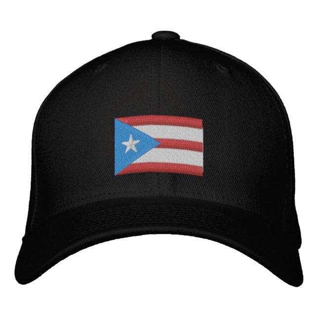 Boricua Flag bestickte Baseballkappe (Vorderseite)