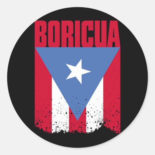 Boricua-Flagge Runder Aufkleber (Vorderseite)