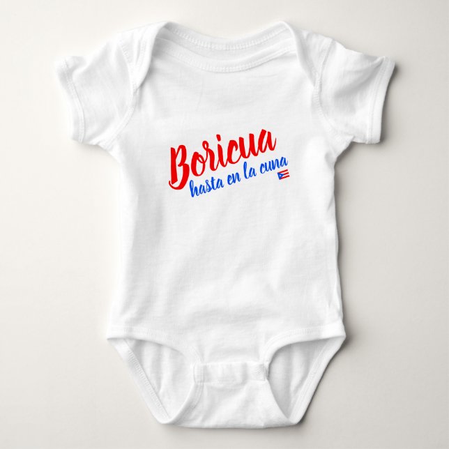 Boricua Hasta en la Cuna Puerto Rico Baby Strampler (Vorderseite)