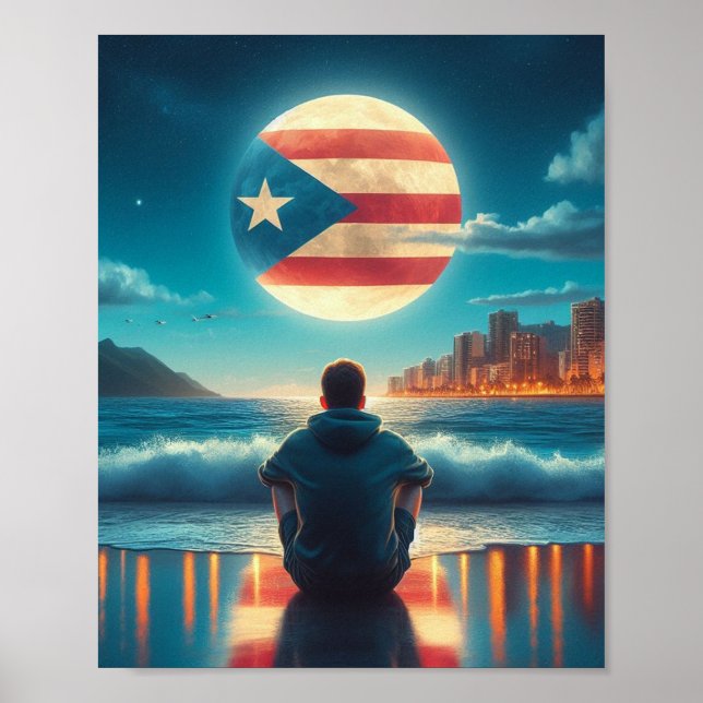 Boricua Hasta en la Luna Poster (Vorne)