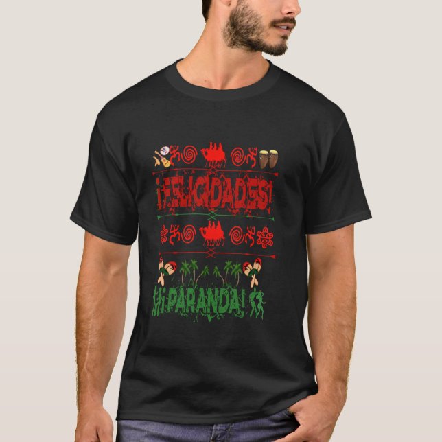 Boricua Navidad Ugly Sweaterr Christmas T-Shirt (Vorderseite)