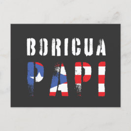 Boricua Papi Puerto Rico Vater Flag Postkarte