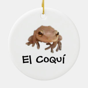 Boricua Puerto Rico Fahnencoquie Weihnachten Keram Keramik Ornament