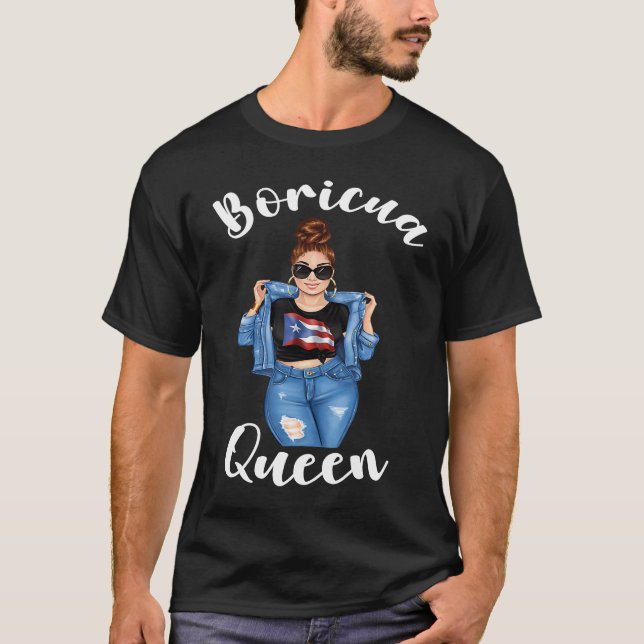 Boricua Queen Puerto Rican Women Cool Latin Pride  T-Shirt (Vorderseite)