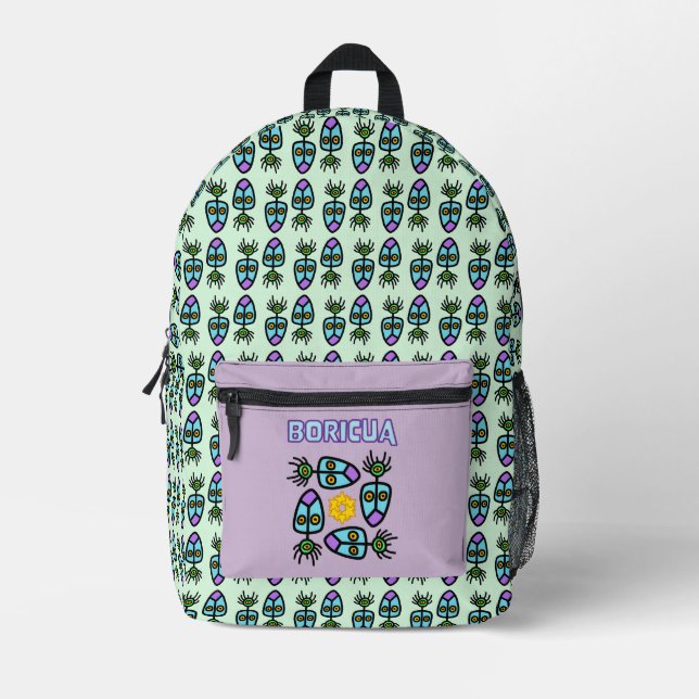Boricua Shaman backpack Bedruckter Rucksack (Vorderseite)