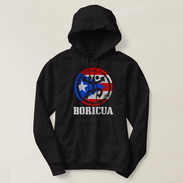 Boricua Taino Coqui Symbol Puerto Rico Flaggenprei Hoodie (Design vorne)