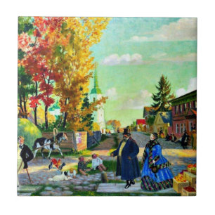 Boris Kustodiev: Herbstfestivals Fliese