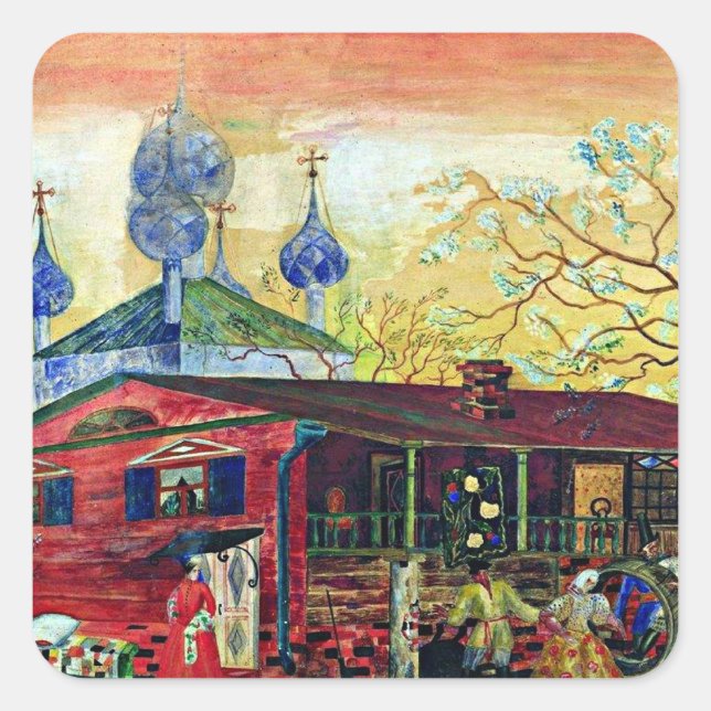 Boris Kustodiev, Museum für Kunst Shostakowitsch, Quadratischer Aufkleber (Vorderseite)