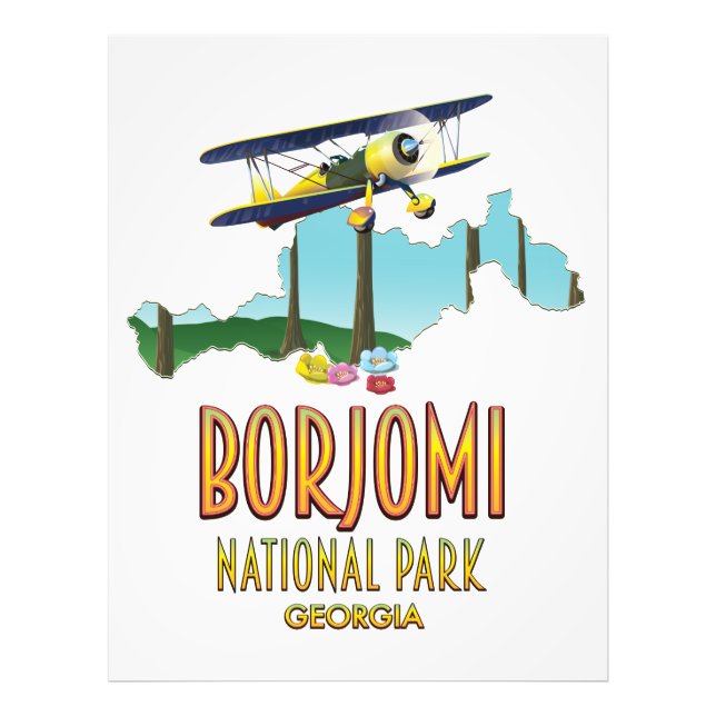 Borjomi Nationalpark Georgia Karte Fotodruck (Vorne)