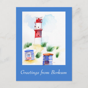 Borkum personalisierbare Grüße Postkarte