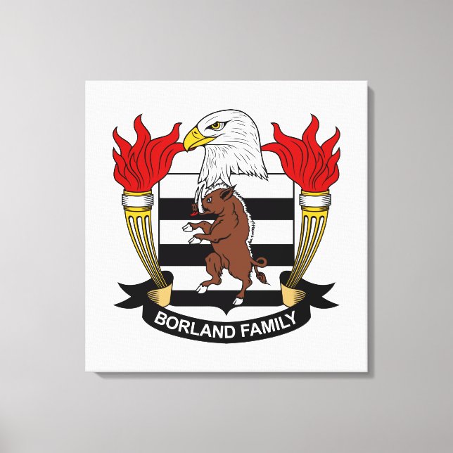 Borland-Familienwappen Leinwanddruck (Vorderseite)