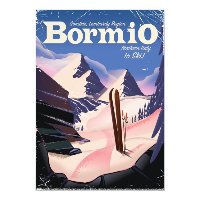 Bormio, Sondrio, Lombardei, Italien Skiposter. Fotodruck (Vorne)