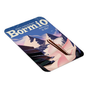 Bormio, Sondrio, Lombardei, Italien Skiposter. Magnet