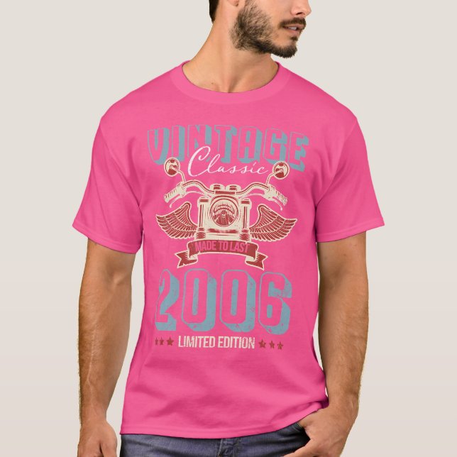 Born 2006 15 Birthday Motorbike T-Shirt (Vorderseite)
