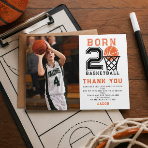 Born 2 Basketball   Sport  Jungen 2. Geburtstag Dankeskarte