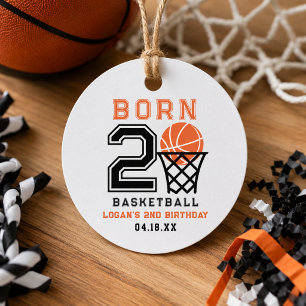 Born 2 Basketball Sportjunge zum 2. Geburtstag Geschenkanhänger