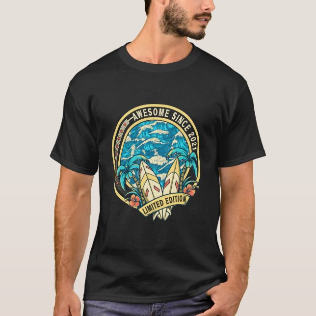 Born 2Nd 2 Awesome Since 2021 T-Shirt (Vorderseite)
