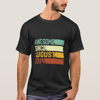 Born 9Th 9 Years Awesome Since August 2014 T-Shirt