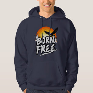 Born Free Eagle Grafik Kapuzenpullover Hoodie