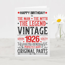 Born in 1926 Birthday the Man the Myth the Legend Karte