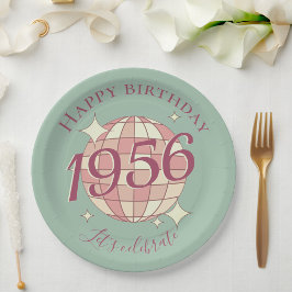Born in 1956 70th birthday party decor Paper Plate Pappteller