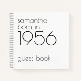 Born in 1956 Black 70th Party Guest Book Notizbuch