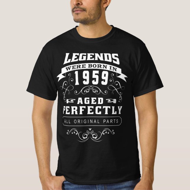 Born in 1959 vintage birthday T-Shirt (Vorderseite)