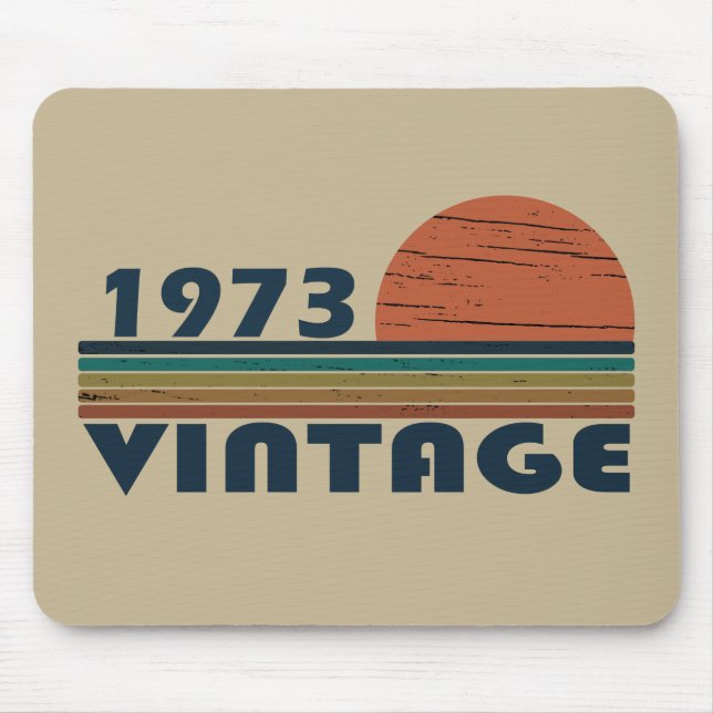born in 1973 vintage 50th birthday mousepad (Vorne)
