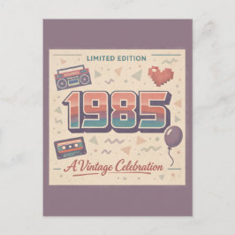 Born in 1985 Vintage | Retro 80s Limited Edition Postkarte