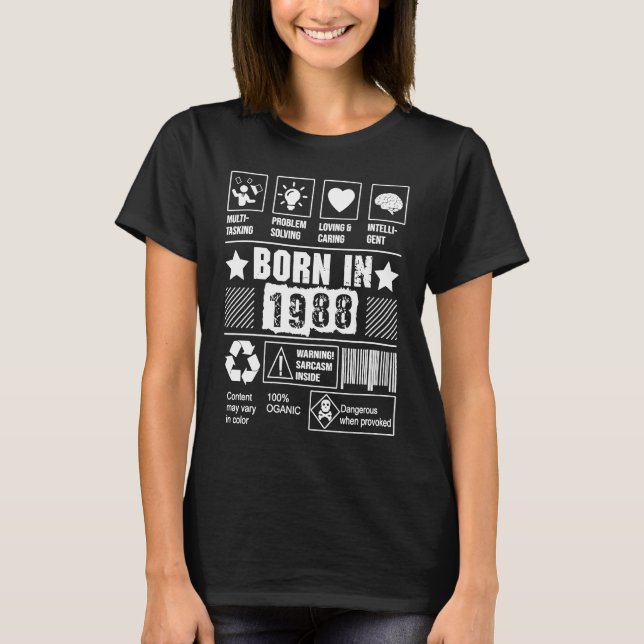 Born In 1988 Multi tasking Problem Solving Loving  T-Shirt (Vorderseite)