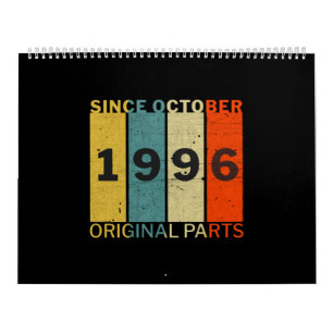 Born In October 1996 Funny Birthday Retro Quote Kalender