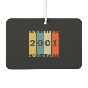 Born In October 2001 Funny Birthday Retro Quote Autolufterfrischer