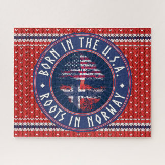 "Born in USA · Roots in Norway" Blue with Sweater