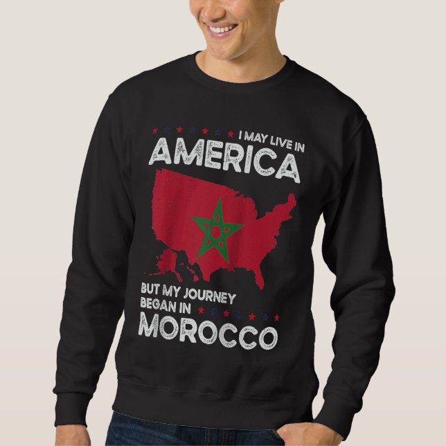 Born Moroccan Morocco American USA Citizenship Rag Sweatshirt (Vorderseite)