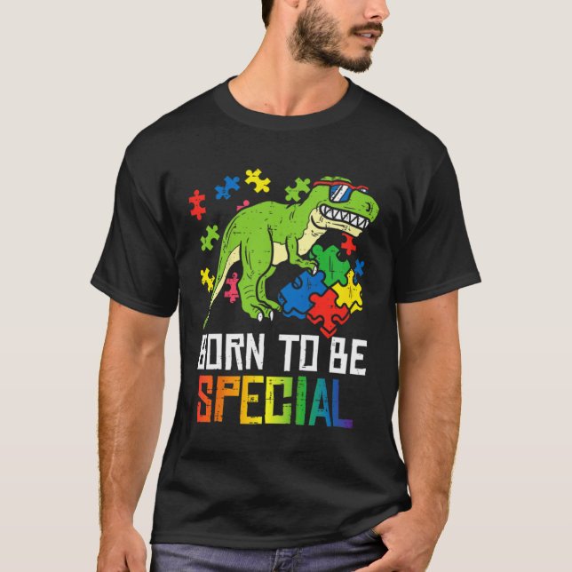 Born Special Dinosaur Kids Boys Toddler Autism Awa T-Shirt (Vorderseite)