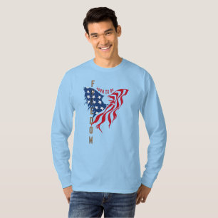 Born to Be Free Patriotic Eagle   Herren Langarmsh T-Shirt