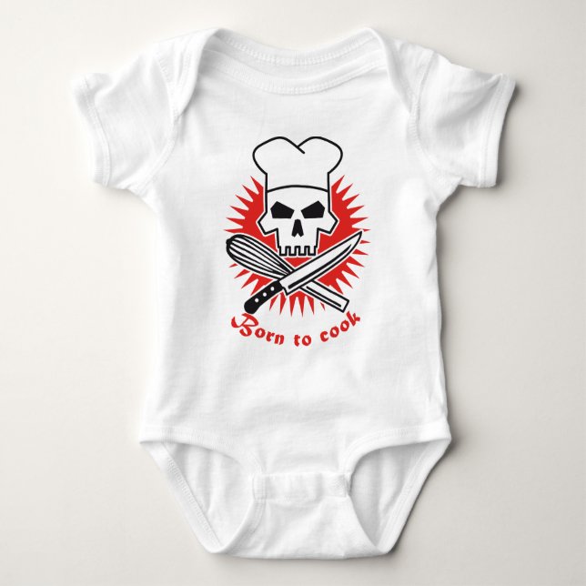 born to cook baby strampler (Vorderseite)