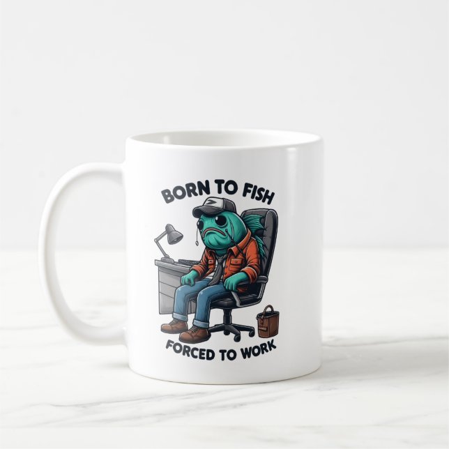 Born to Fish, Work Mug Kaffeetasse (Links)