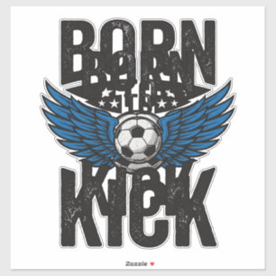 Born To Kick Vintage Fußball Flügel Shirt Design_1 Aufkleber