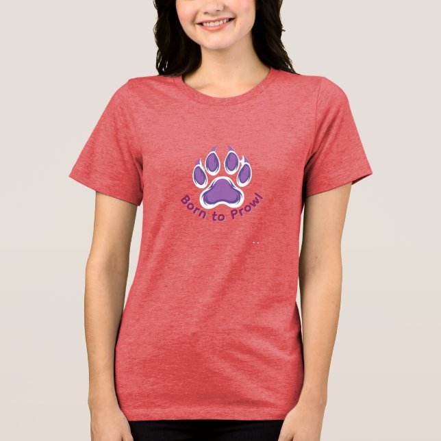 Born to Prowl Raccoon paw  Tri-Blend Shirt (Vorderseite)