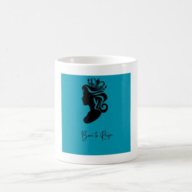 Born to Reign – Empowerment Mug with Crowned Woman Kaffeetasse (Mittel)